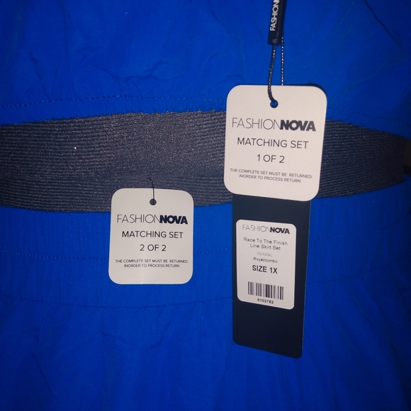 NWT 🔥 Fashion Nova Race to the finish line skirt set. Women's Plus Size 1X - Picture 8 of 10